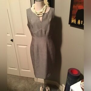 Anne Klein Tan Tweed Like Sleeveless Dress Size 10